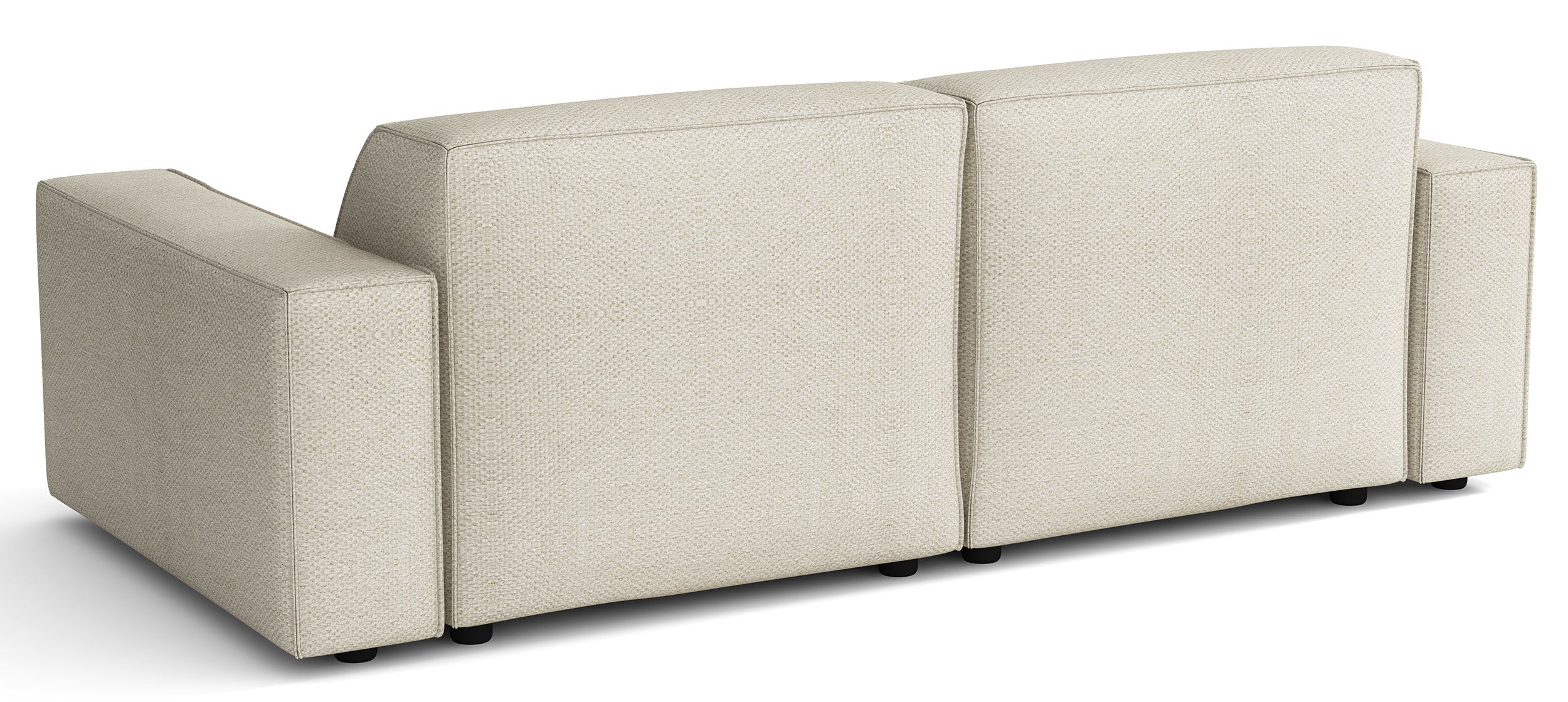 Modulares Ecksofa Sellmo, kleines L-förmiges, linkes Modell, cremefarben, hydrophobes Chenille