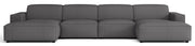 Modulares Ecksofa Sellmo U-förmig universell dunkelgrauer hydrophober Chenillestoff
