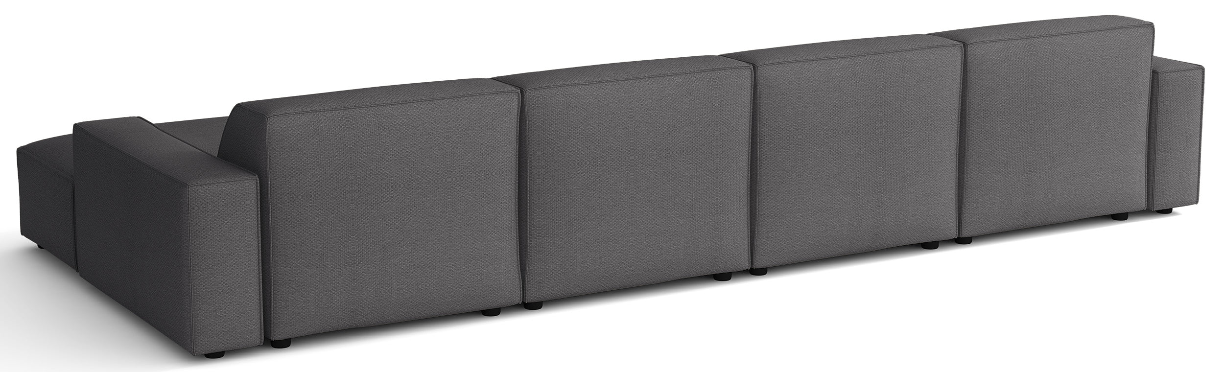 Modulares Ecksofa Sellmo U-förmig universell dunkelgrauer hydrophober Chenillestoff