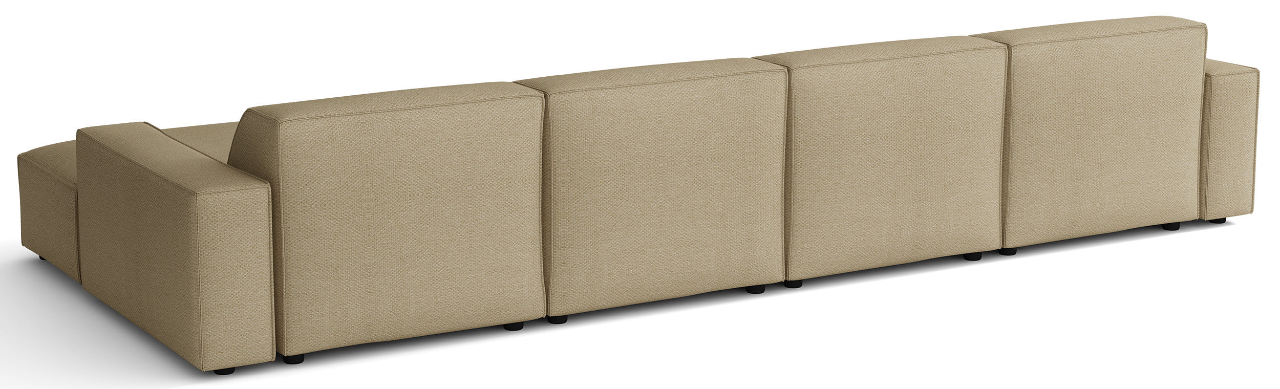 Modulares Ecksofa Sellmo U-förmig universell dunkelbeige hydrophobes Chenille
