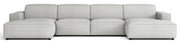 Modulares Ecksofa Sellmo U-förmig universal hellgrauer hydrophober Chenillestoff