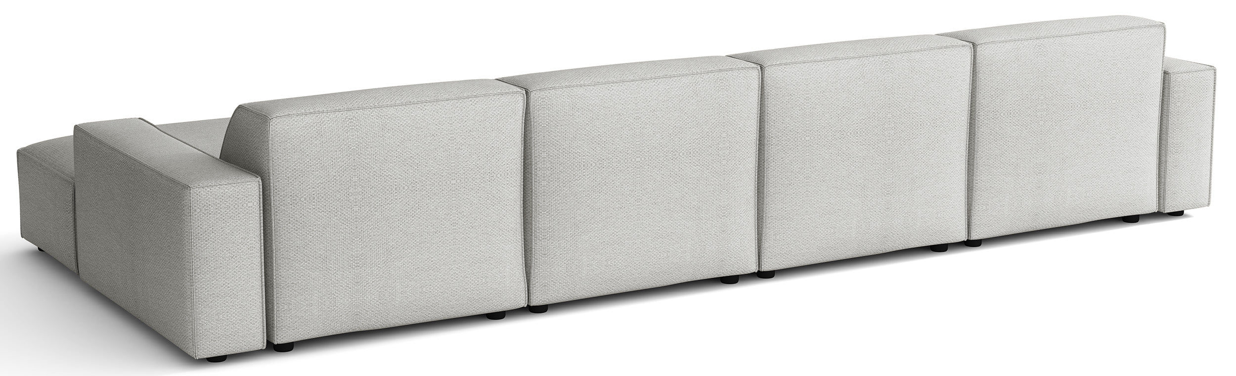 Modulares Ecksofa Sellmo U-förmig universal hellgrauer hydrophober Chenillestoff