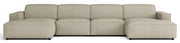 Modulares Ecksofa Sellmo U-förmig universell hellgraubeige, hydrophobes Chenille