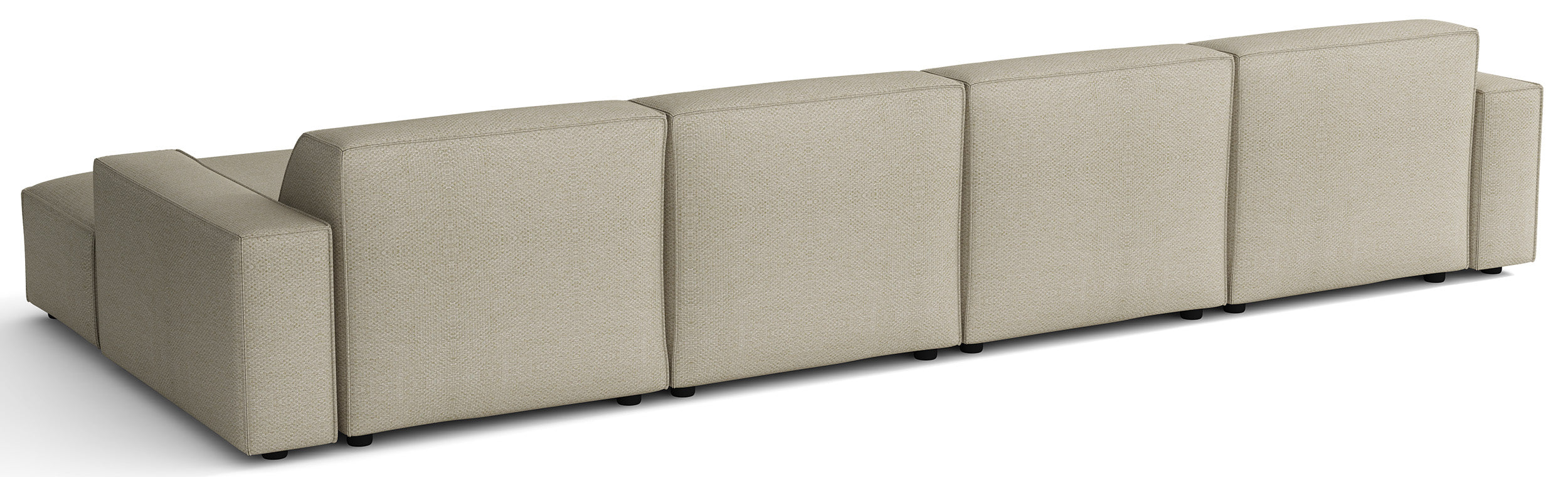 Modulares Ecksofa Sellmo U-förmig universell hellgraubeige, hydrophobes Chenille