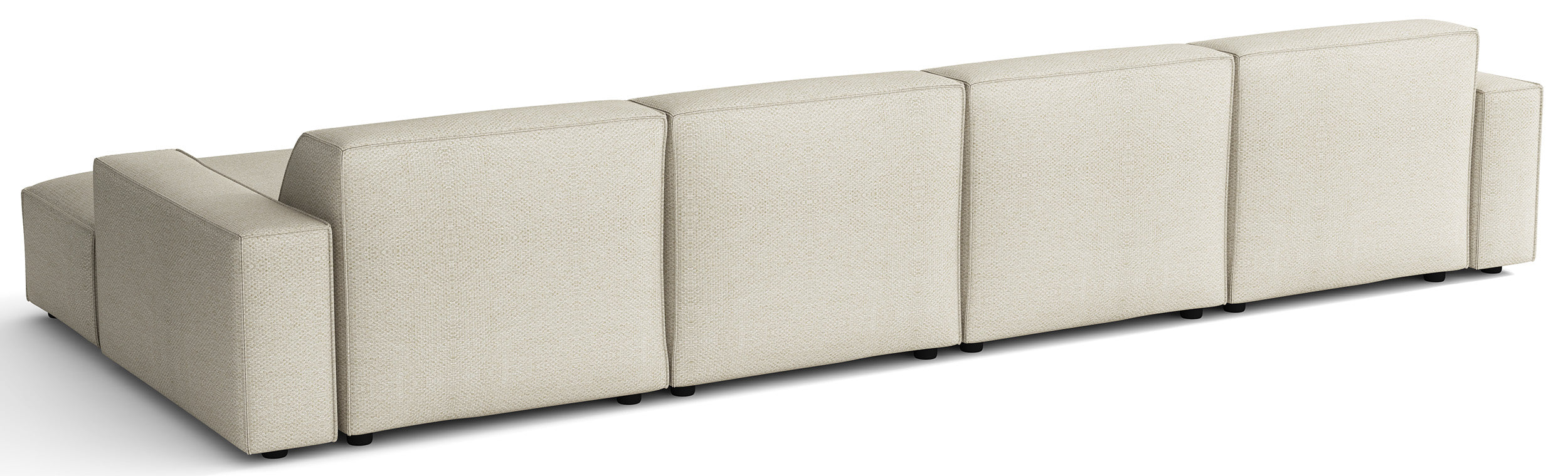 Modulares Ecksofa Sellmo U-förmig universal cremefarben, hydrophobes Chenille
