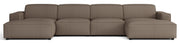 Modulares Ecksofa Sellmo, U-förmig, universell, hellbraun, hydrophobes Chenille
