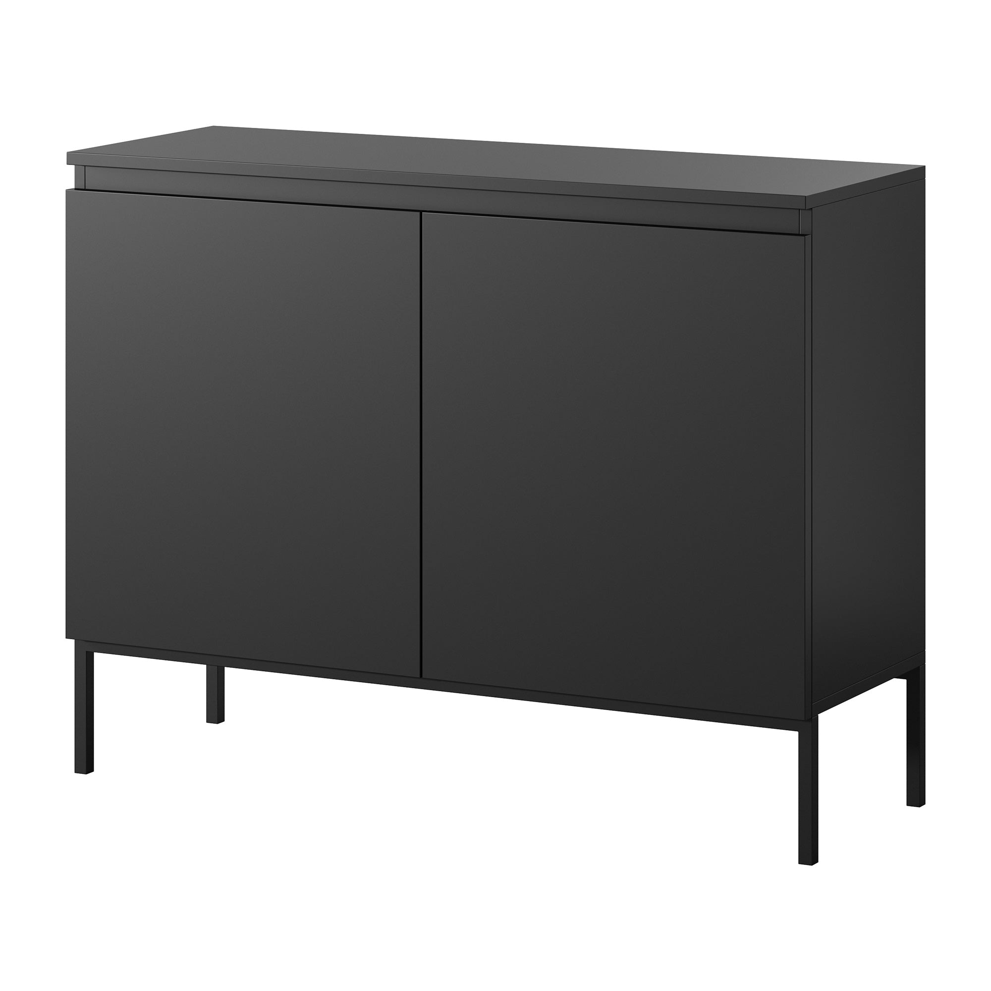 Zweittürige Kommode Bemmi 100 cm schwarz mit schwarzen Beinen
