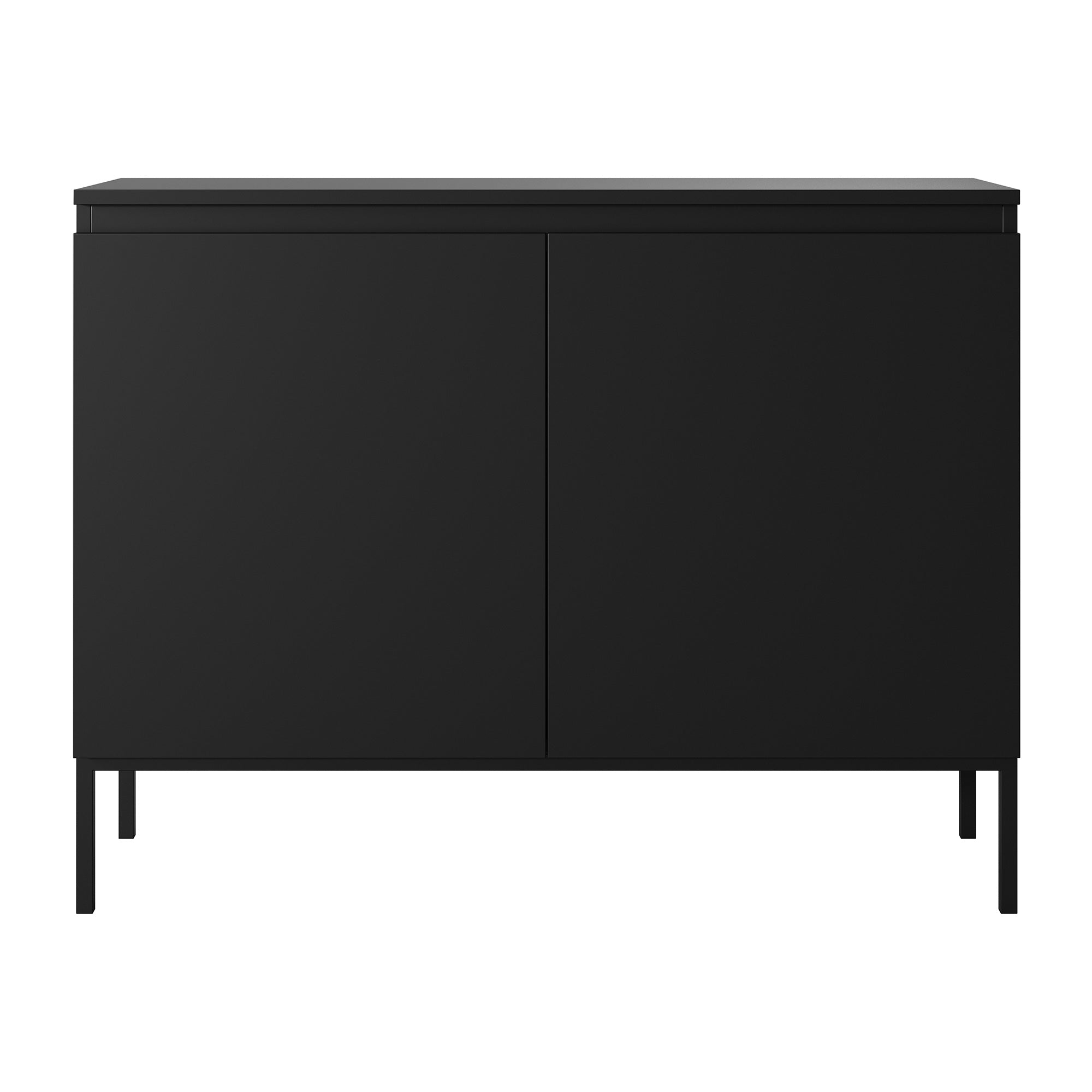 Zweittürige Kommode Bemmi 100 cm schwarz mit schwarzen Beinen