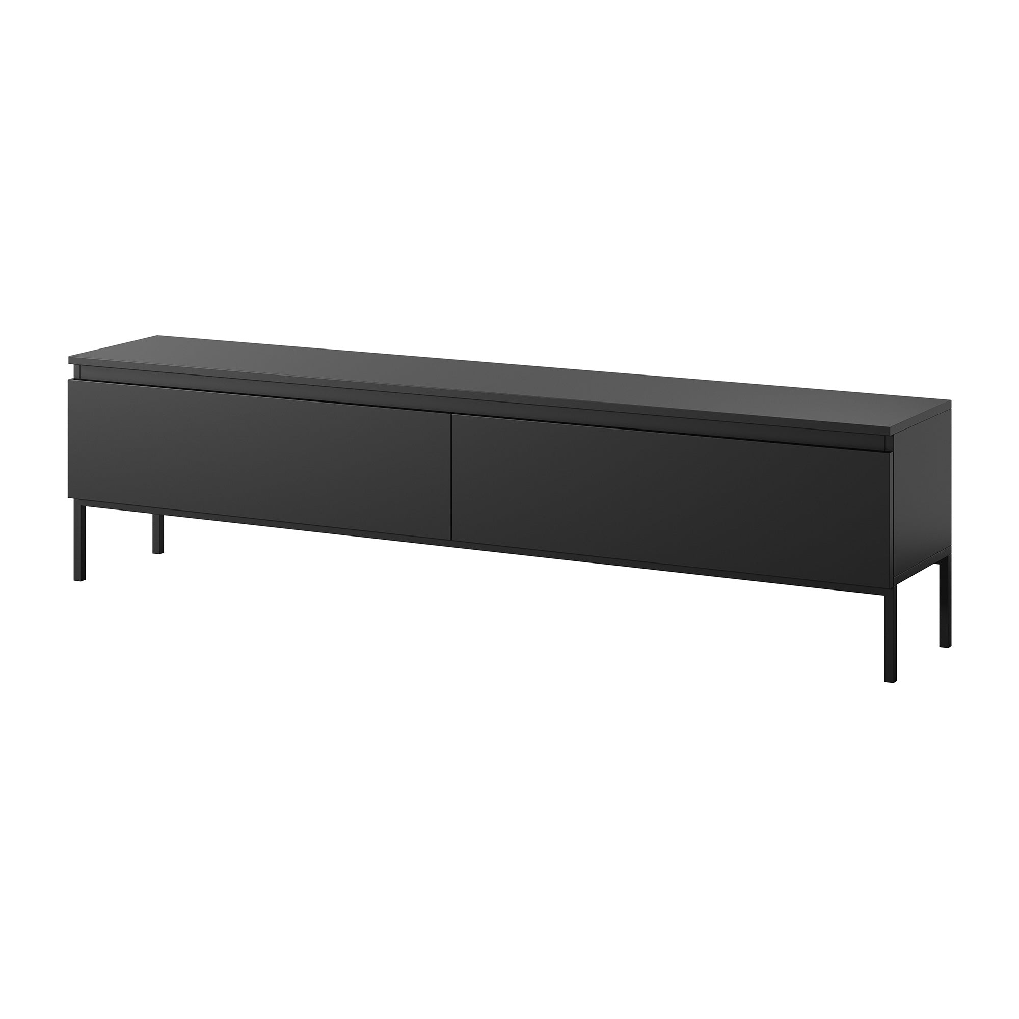 TV-Schrank Bemmi 175 cm schwarz mit schwarzen Beinen