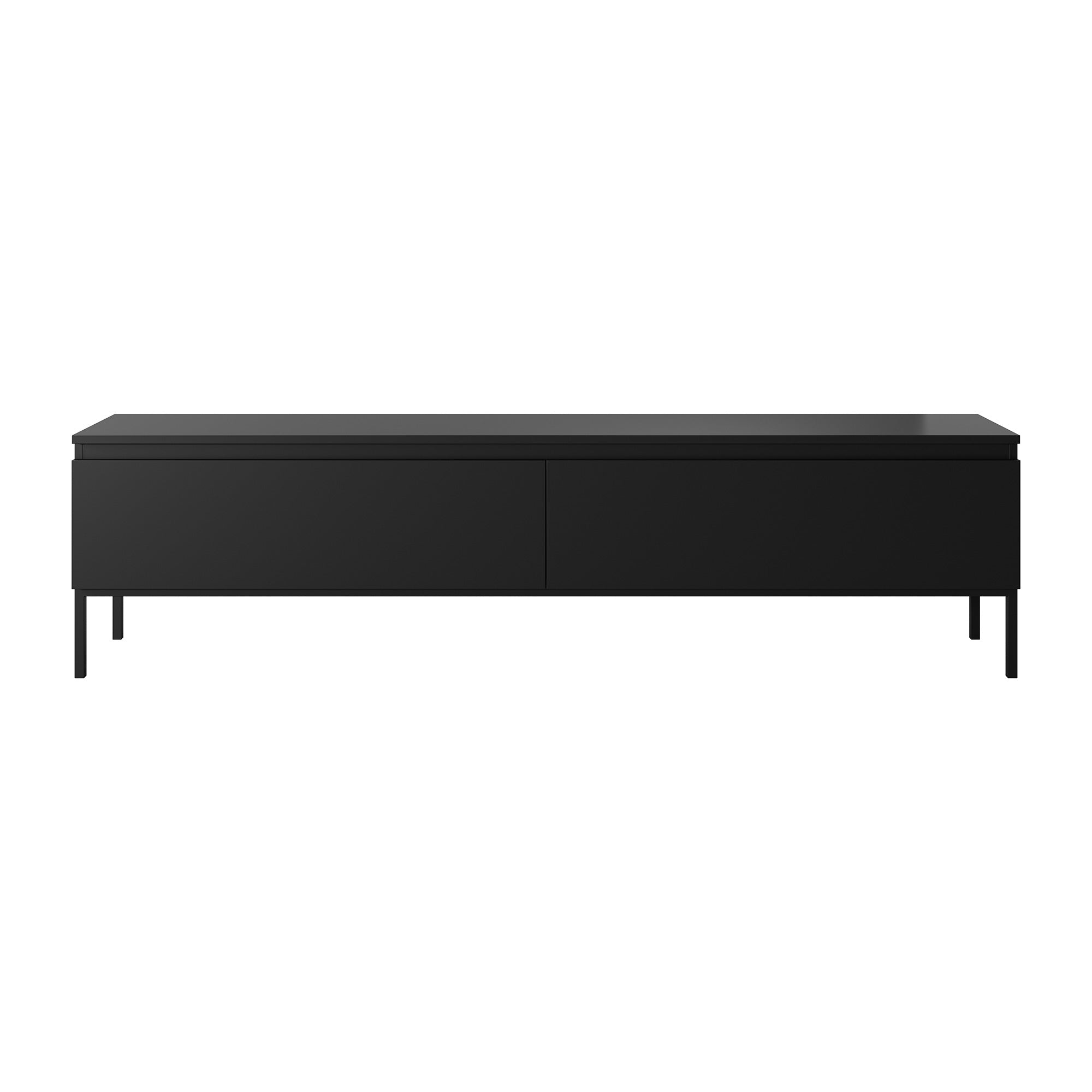 TV-Schrank Bemmi 175 cm schwarz mit schwarzen Beinen
