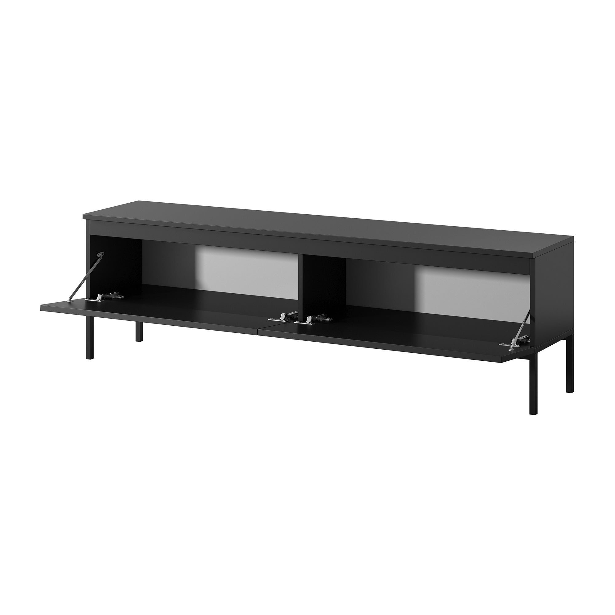 TV-Schrank Bemmi 150 cm schwarz mit schwarzen Beinen