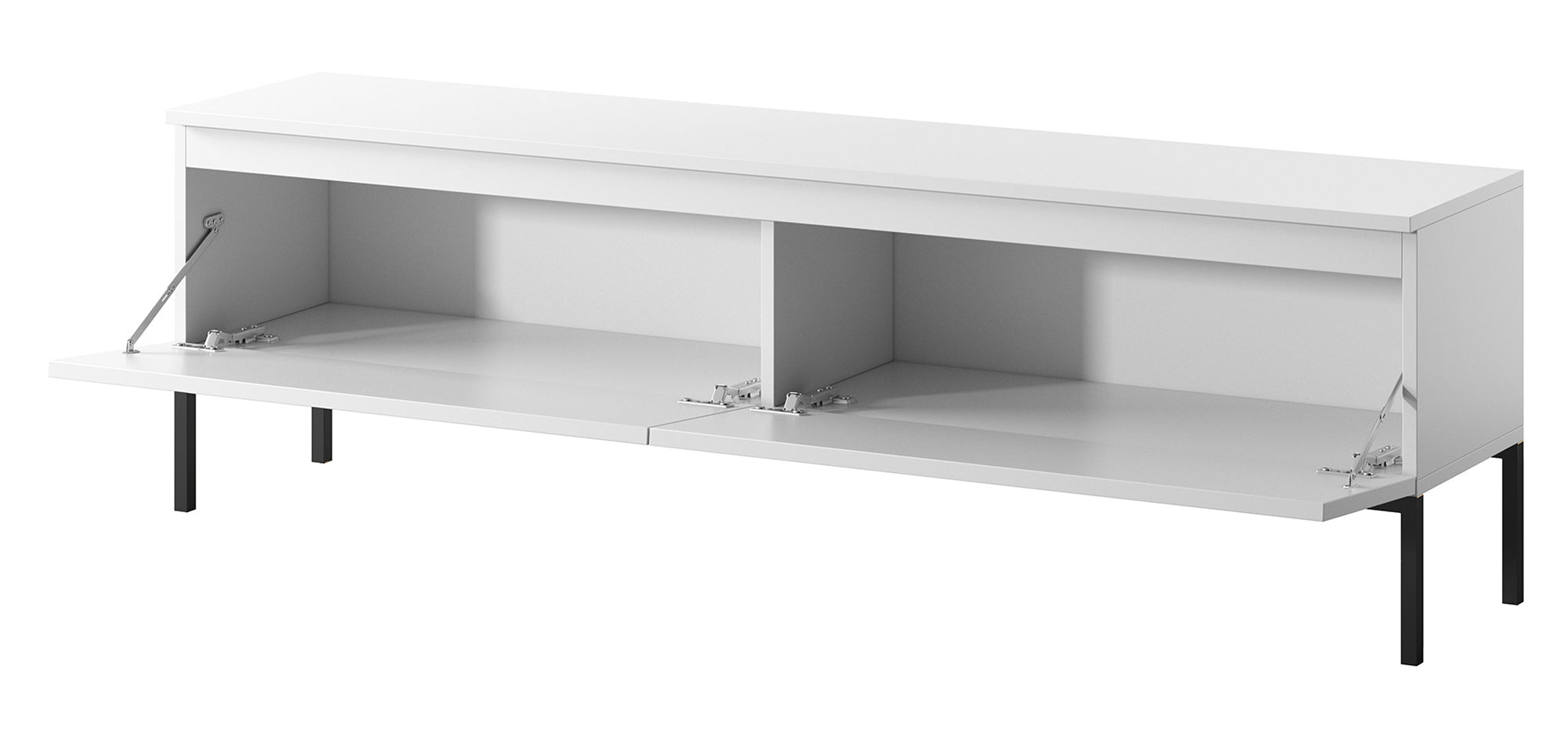 TV-Schrank Bemmi 150 cm weiß mit schwarzen Beinen