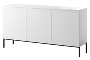 Drehtür-Kommode Bemmi 150 cm weiß mit schwarzen Beinen