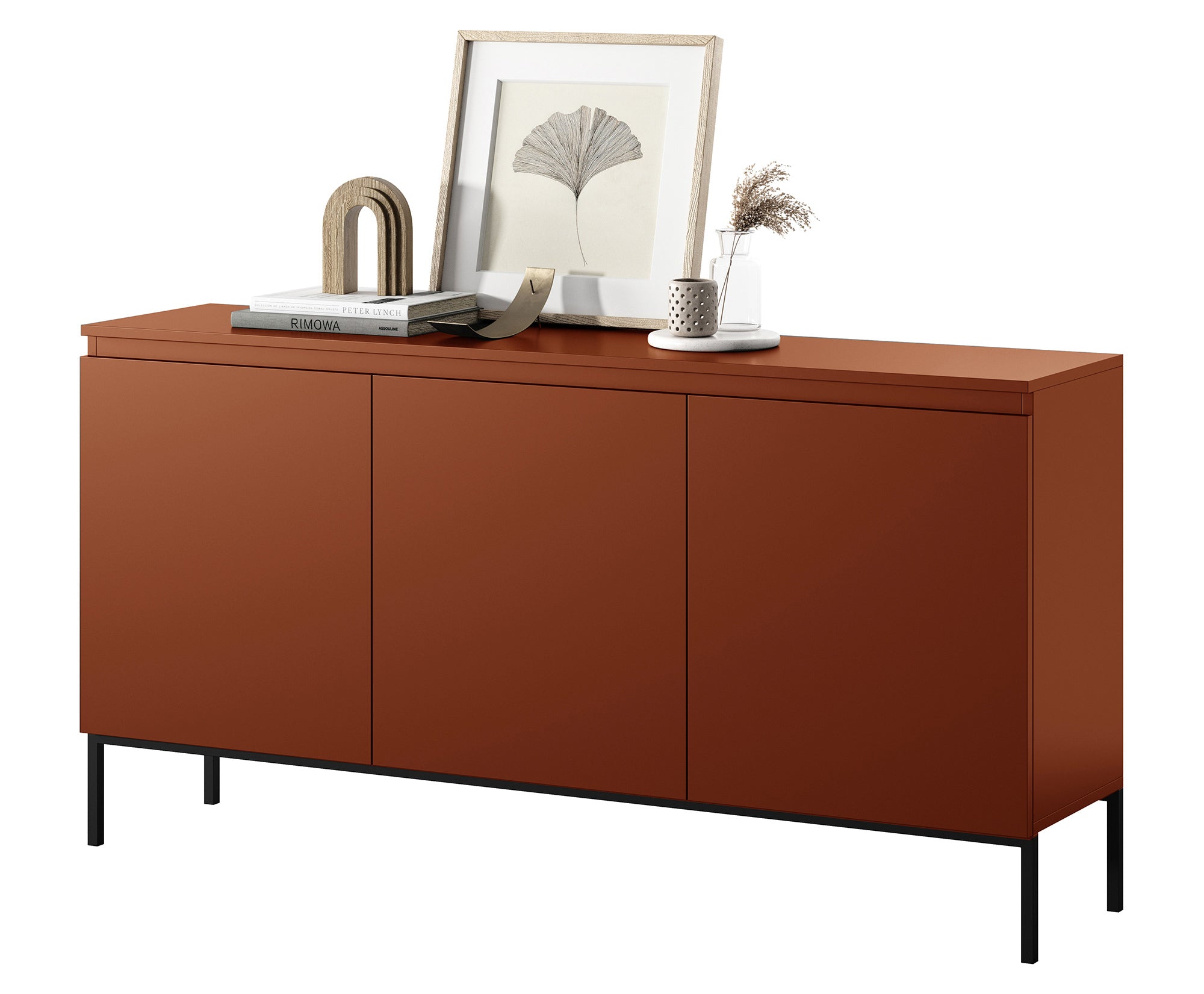 Drehtür-Kommode Bemmi 150 cm Ziegelrot