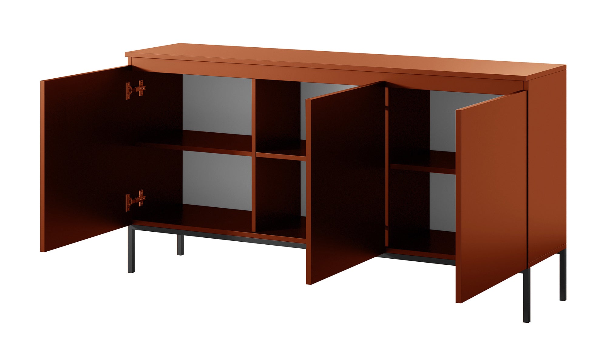 Drehtür-Kommode Bemmi 150 cm Ziegelrot