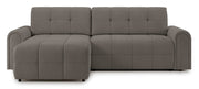 Ecksofa mit Schlaffunktion Simolla, L-förmig, linksseitig, mit Stauraum, grau-braunes Chenille
