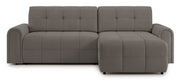 Ecksofa mit Schlaffunktion Simolla, L-förmig, rechtsseitig, mit Stauraum, grau-braunes Chenille