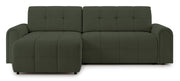 Ecksofa mit Schlaffunktion Simolla, L-förmig, linksseitig, mit Stauraum, olivgrüner Chenillebezug