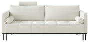 Dreisitziges ausklappbares Sofa Skilia in grau-beigem hydrophobem Chenille-Stoff