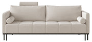 Dreisitziges ausziehbares Sofa Skilia in hellbeigem, hydrophobem Chenille-Stoff