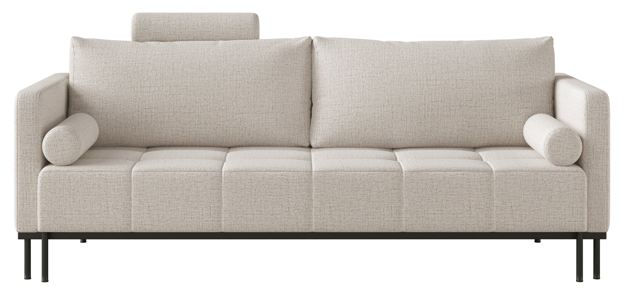 Dreisitziges ausziehbares Sofa Skilia in hellbeigem, hydrophobem Chenille-Stoff
