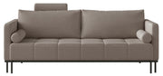 Dreisitziges ausklappbares Sofa Skilia in graubraunem, hydrophobem Chenille-Stoff