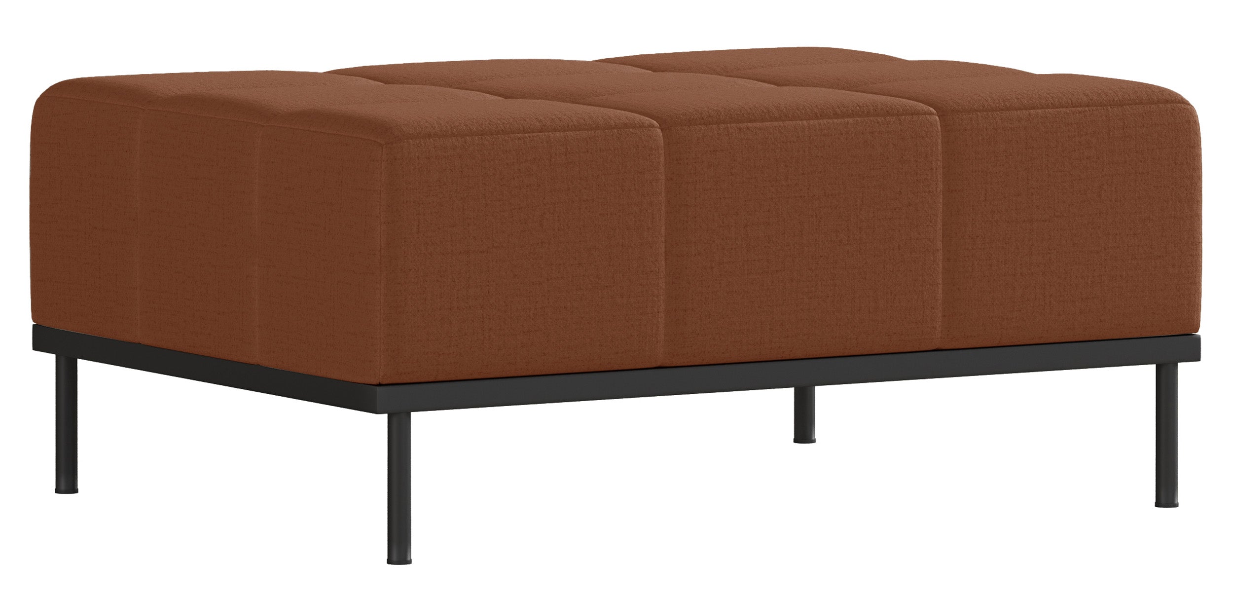 Dreisitziges ausklappbares Sofa Skilia mit kupferfarbenem, wasserabweisendem Chenille-Hocker
