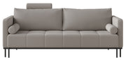 Dreisitziges ausklappbares Sofa Skilia, grau, pflegeleichter Strickstoff