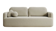 Dreisitziges ausklappbares Sofa Lambina mit Stauraum, beige, pflegeleichter Velours