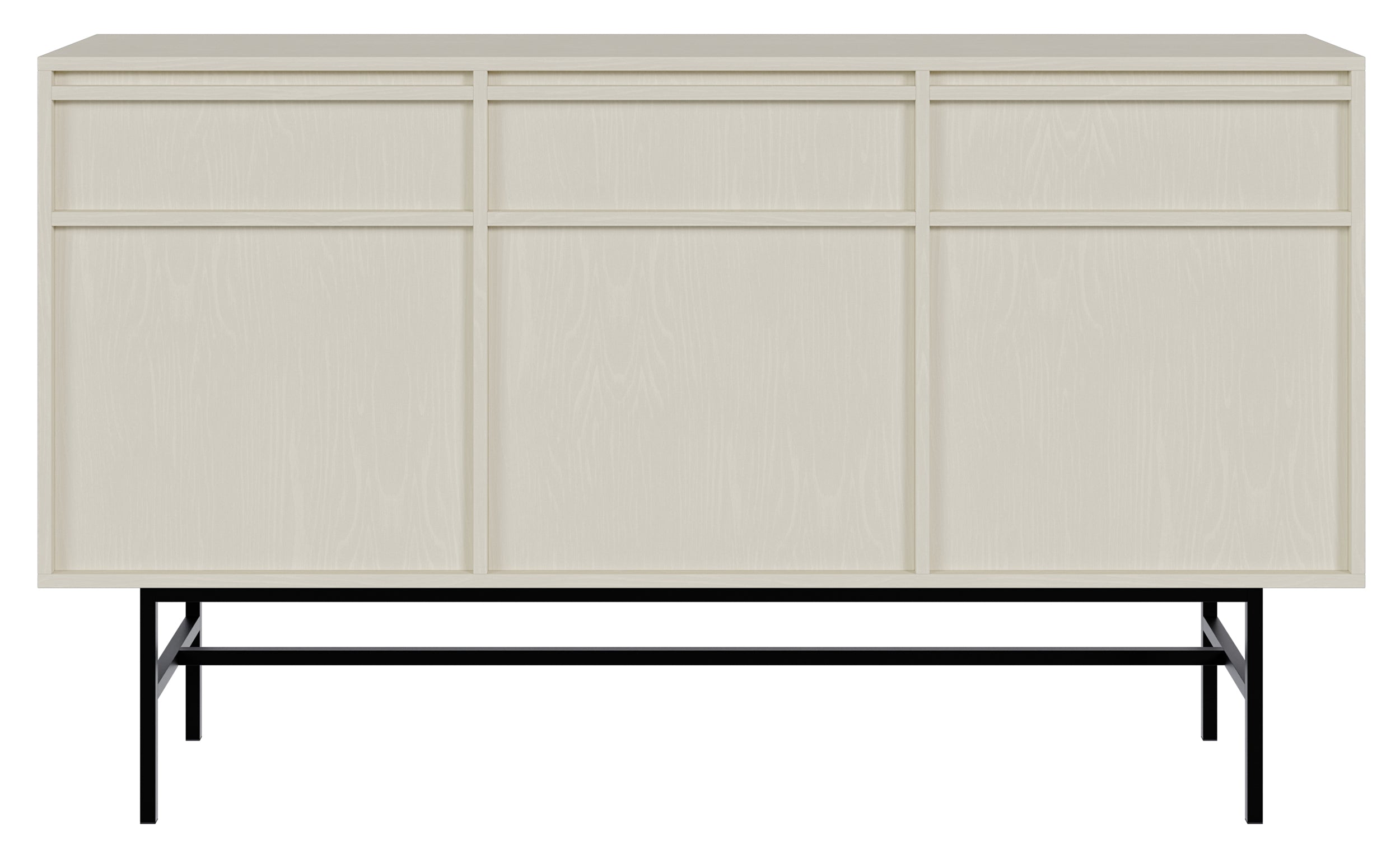 Drehtür-Kommode Evo mit Schubladen und Gestell 154 cm Sandbeige