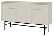 Drehtür-Kommode Evo mit Schubladen und Gestell 154 cm Sandbeige