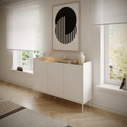 Drehtür-Kommode Tovi 140 cm weiß/Lindberg-Eiche