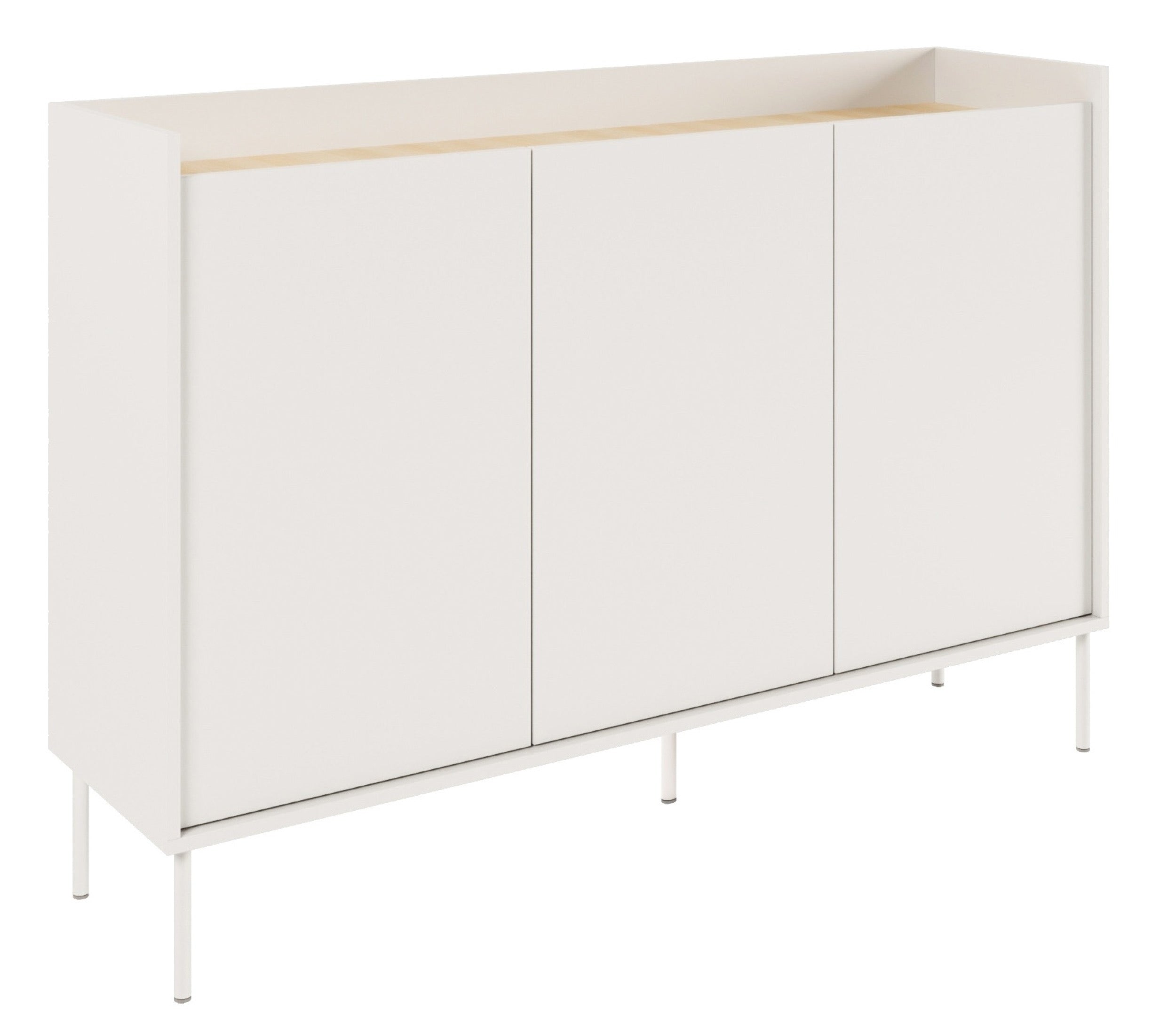 Drehtür-Kommode Tovi 140 cm weiß/Lindberg-Eiche
