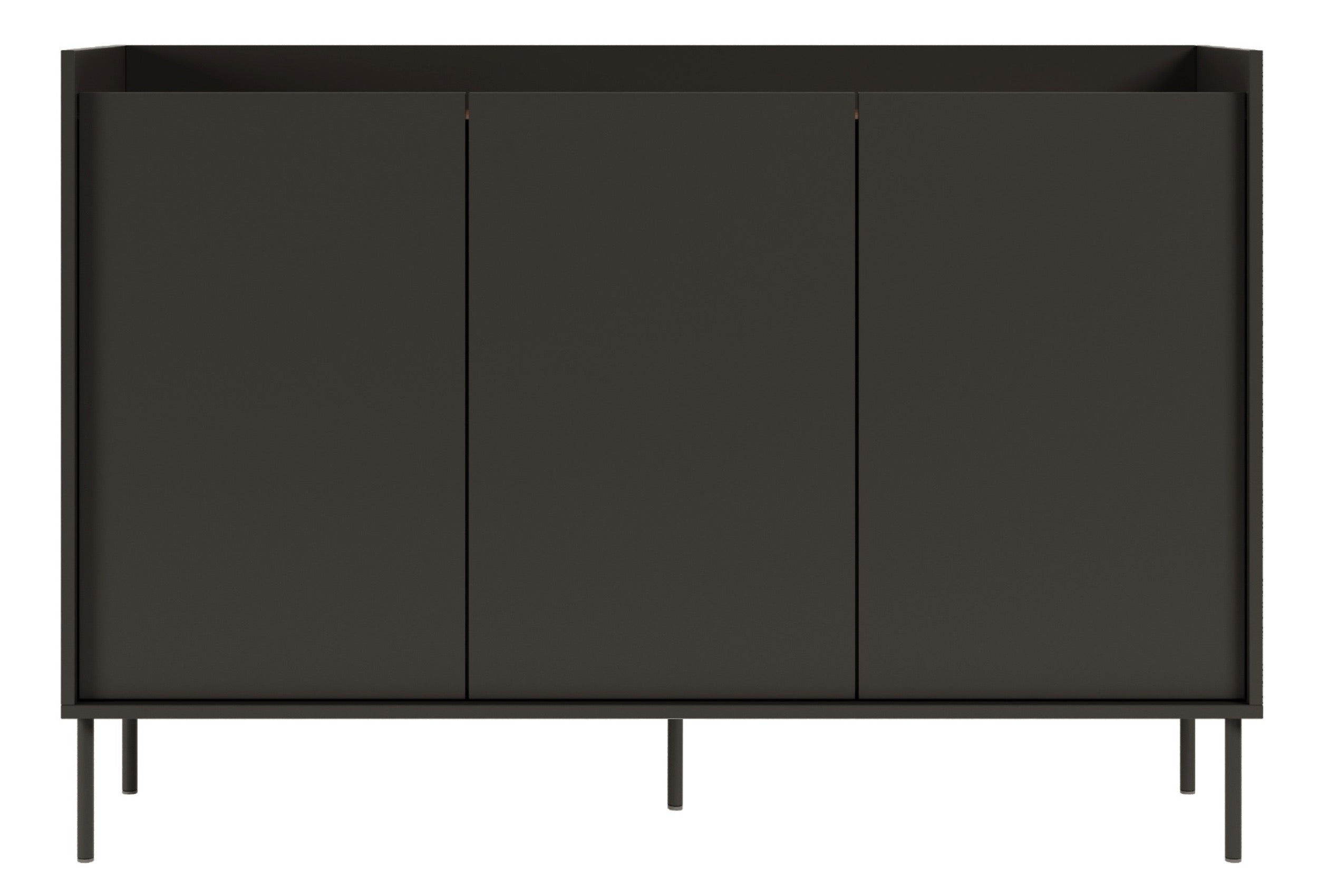 Drehtürenschrank Tovi 140 cm schwarz/Wisconsin-Nussbaum