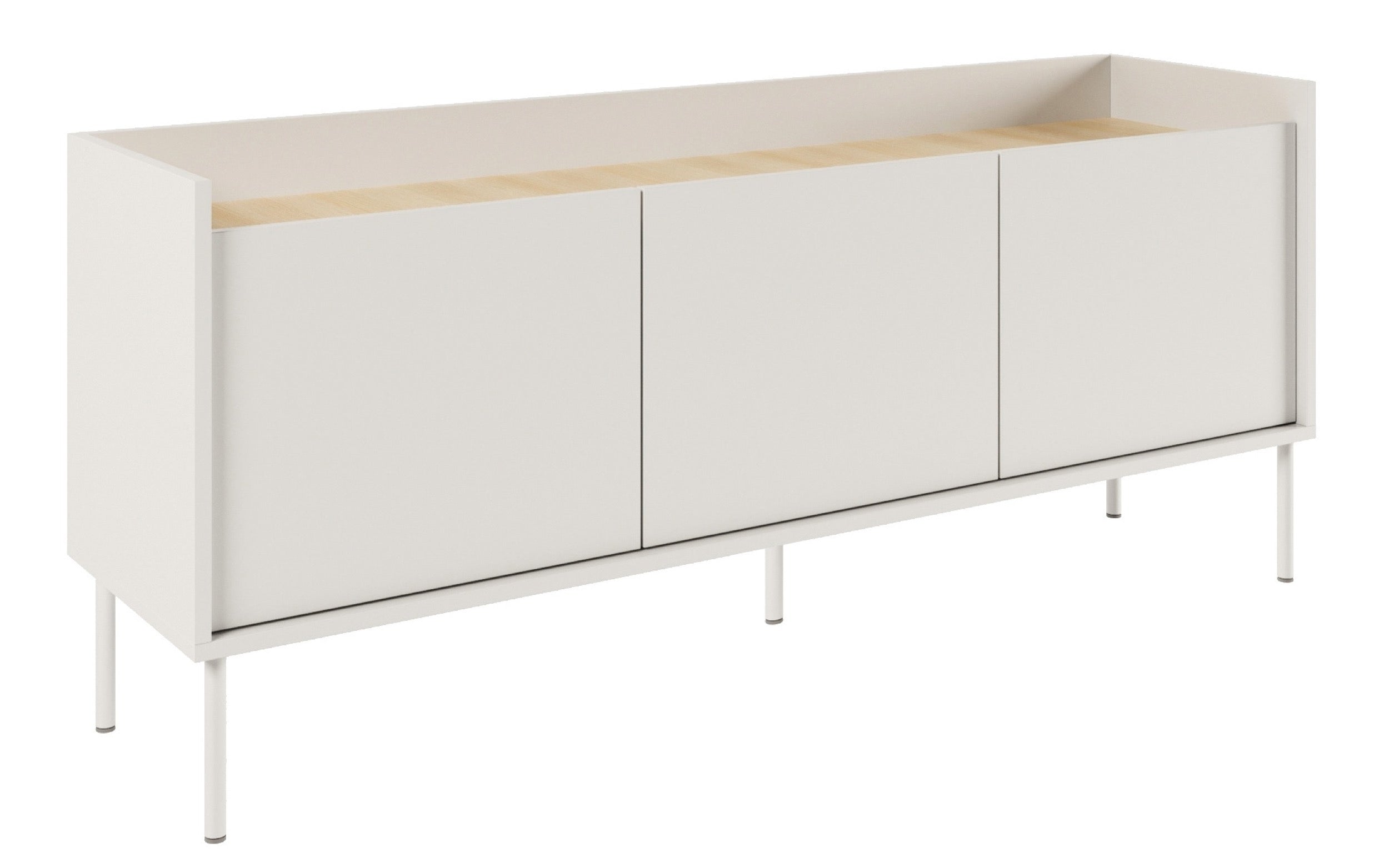 TV-Schrank Tovi, dreitürig, 140 cm, weiß/Lindberg Eiche