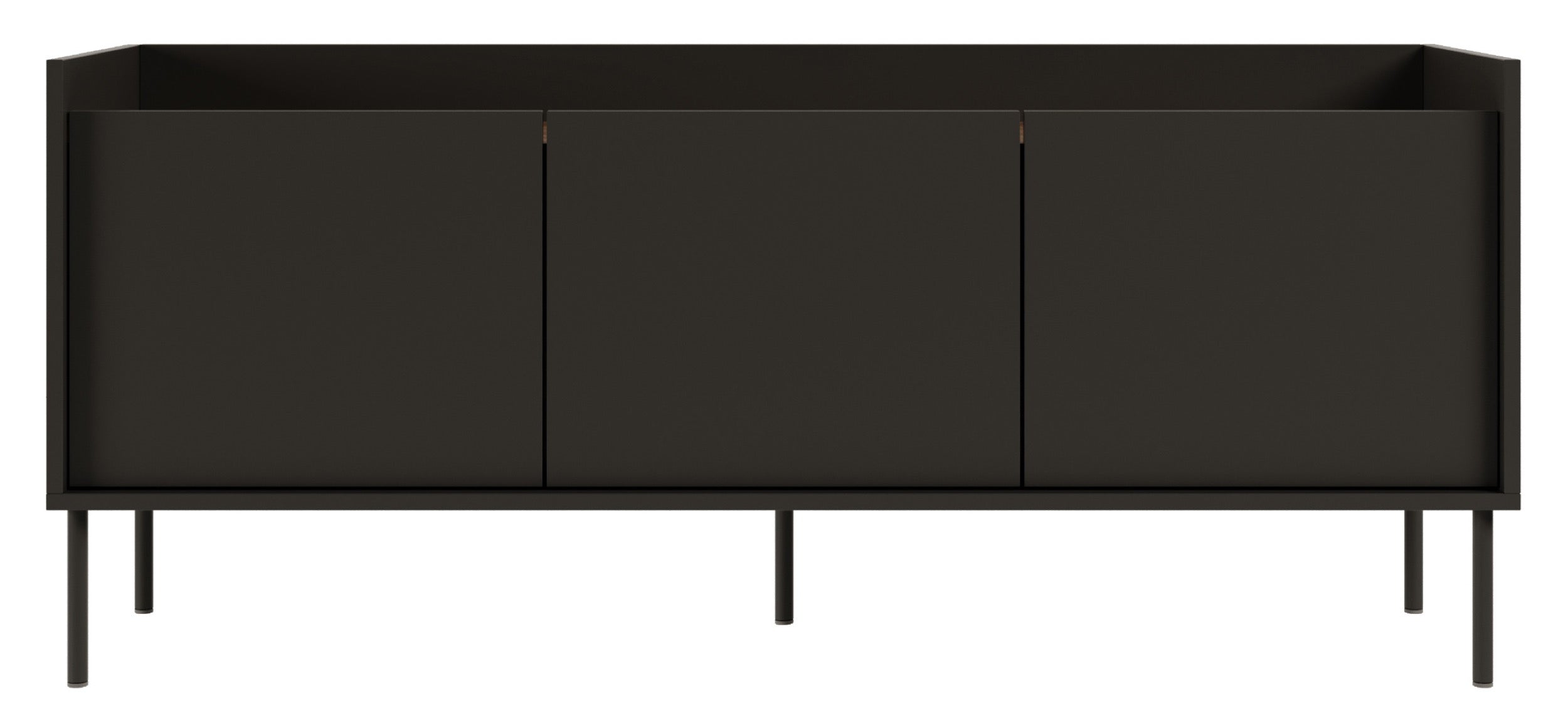 TV-Schrank Tovi, dreitürig, 140 cm, Schwarz/Wisconsin-Nussbaum