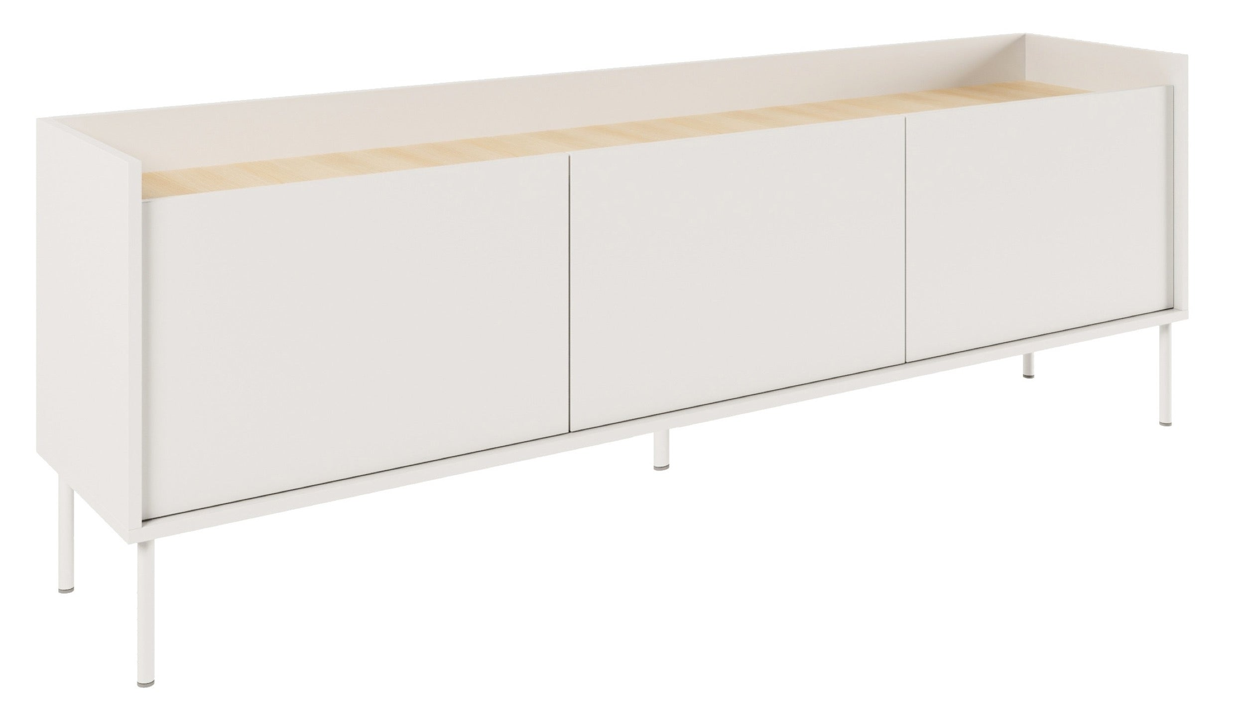 TV-Schrank Tovi, dreitürig, 175 cm, weiß/Lindberg-Eiche
