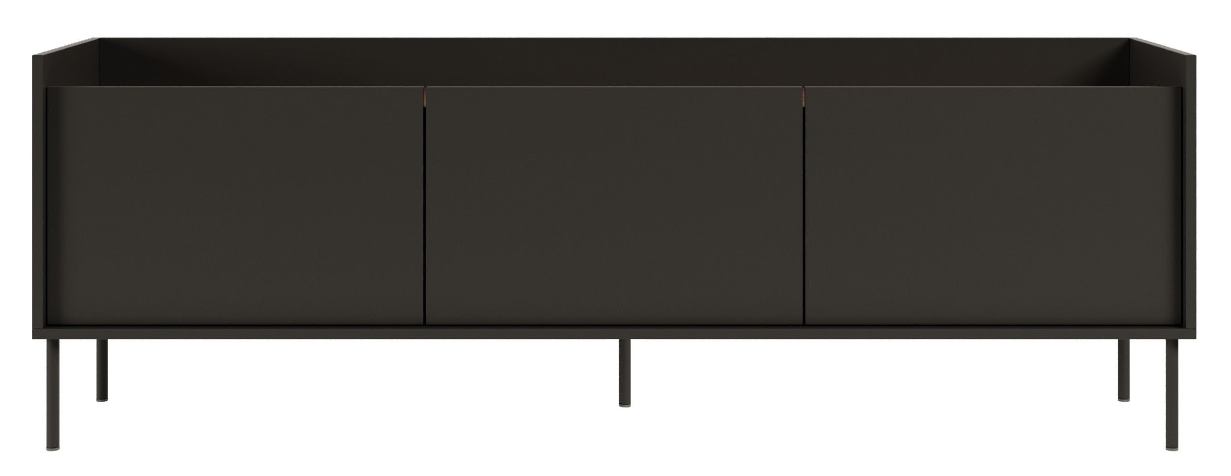 TV-Schrank Tovi, dreitürig, 175 cm, Schwarz/Wisconsin-Nussbaum