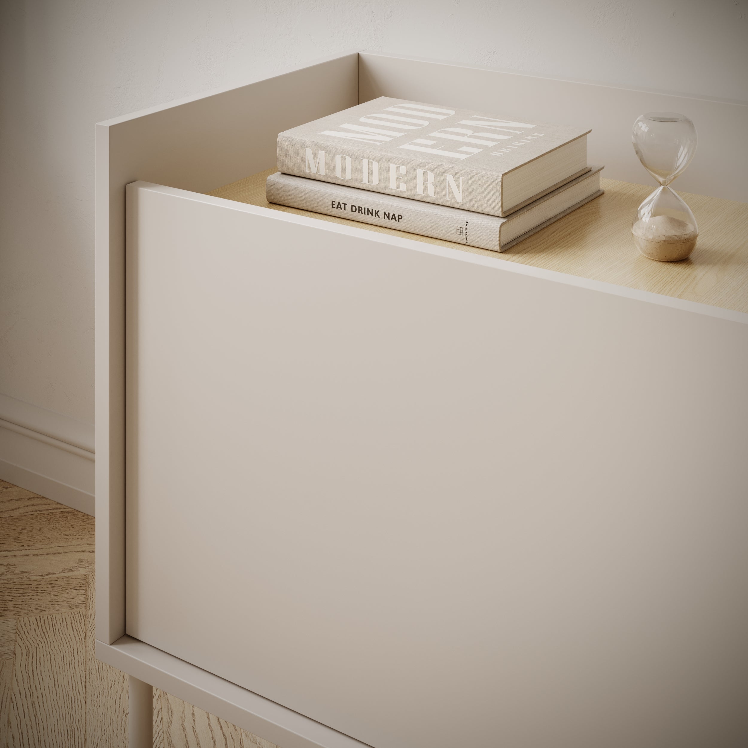TV-Schrank Tovi, dreitürig, 175 cm, Kaschmir/Lindberg-Eiche