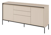 Trend 166 cm zweiteilige Kommode mit drei Schubladen und LED, Beige
