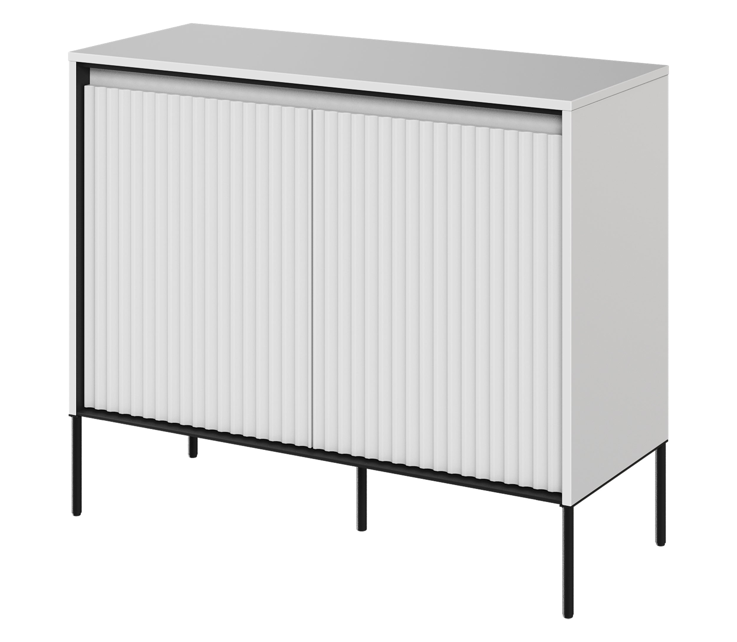 Zweiturige Kommode Trend 98 cm mit LED Weiß