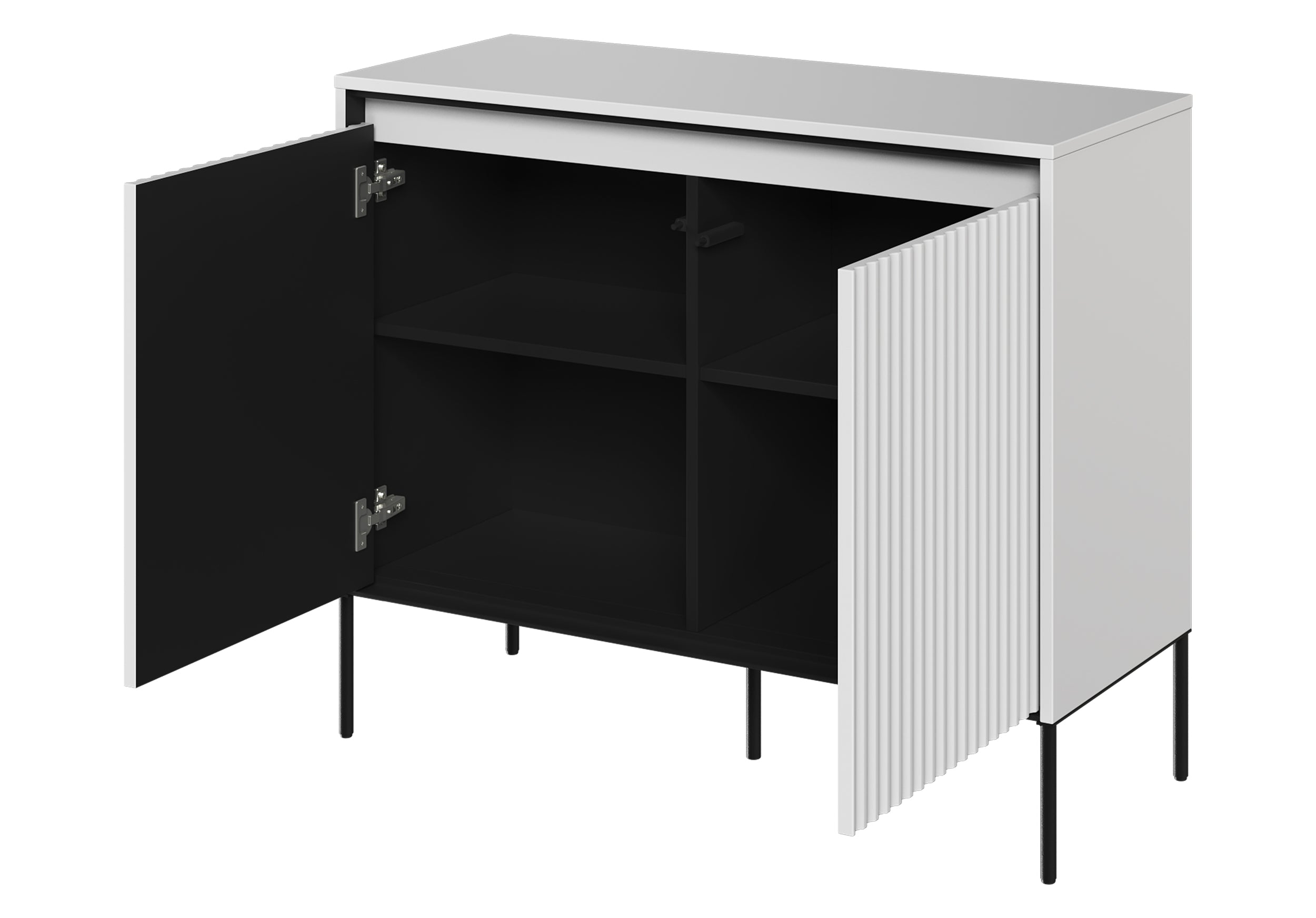 Zweiturige Kommode Trend 98 cm mit LED Weiß