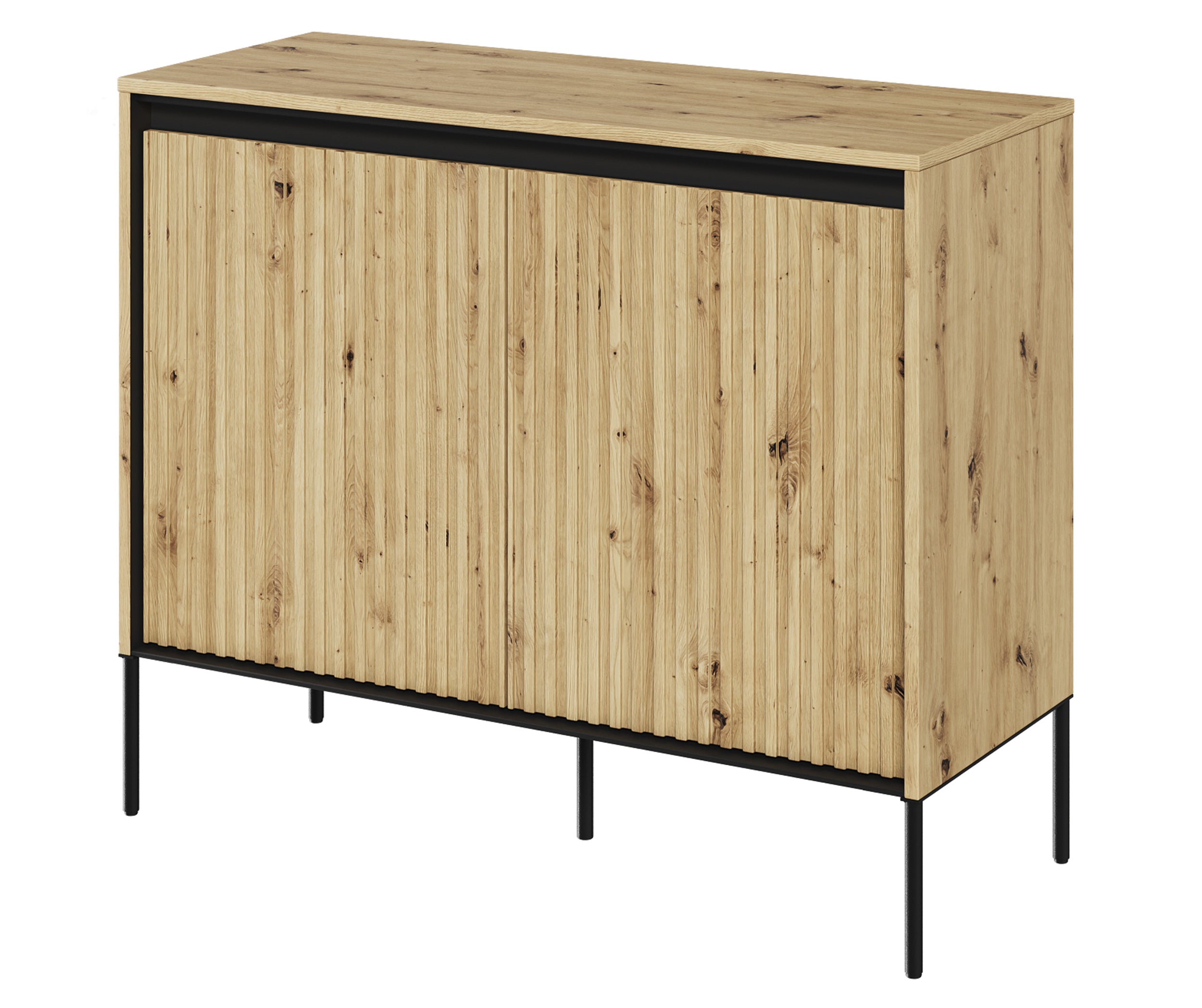 Zweittürige Kommode Trend 98 cm mit LED Artisan Eiche