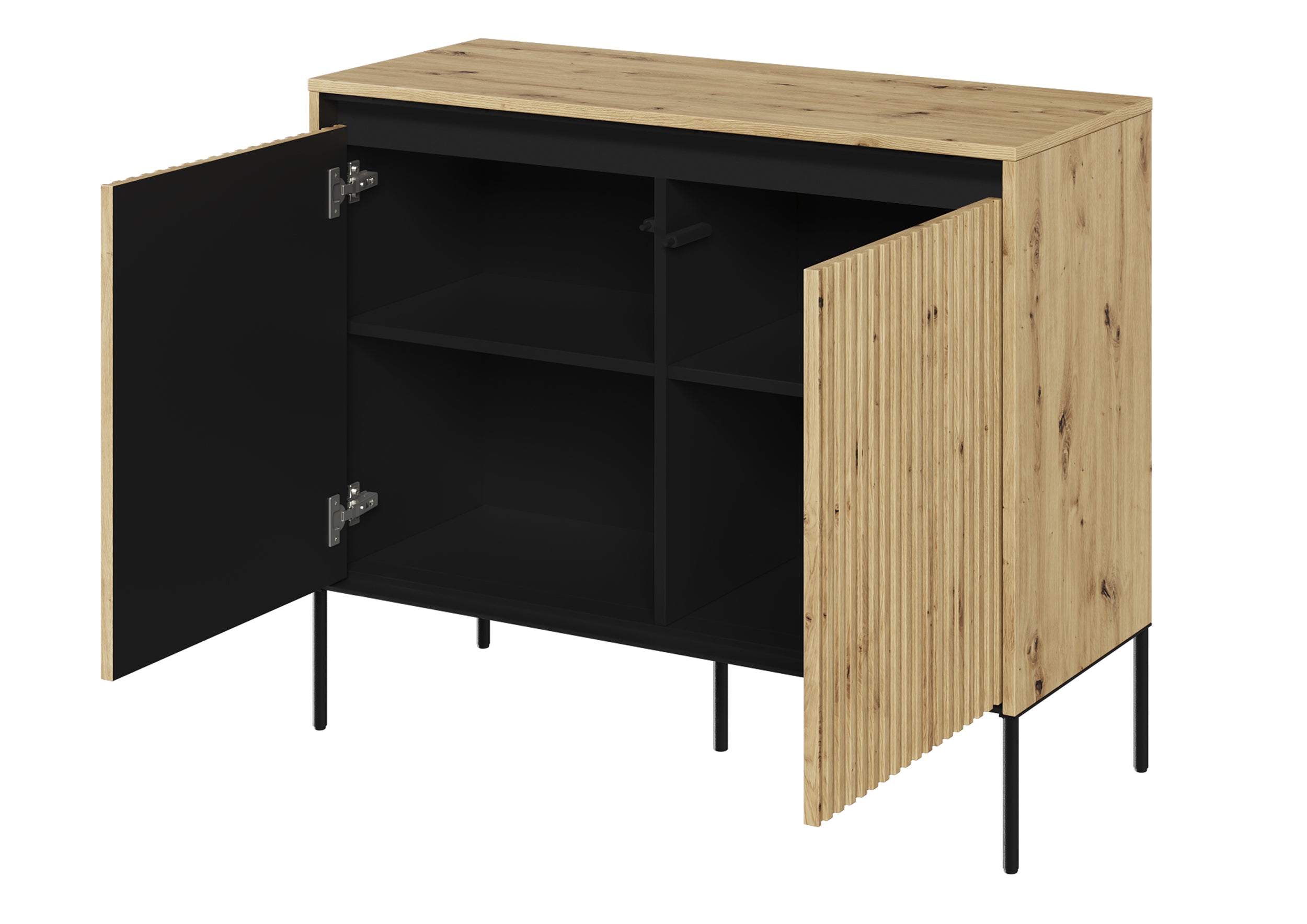 Zweittürige Kommode Trend 98 cm mit LED Artisan Eiche