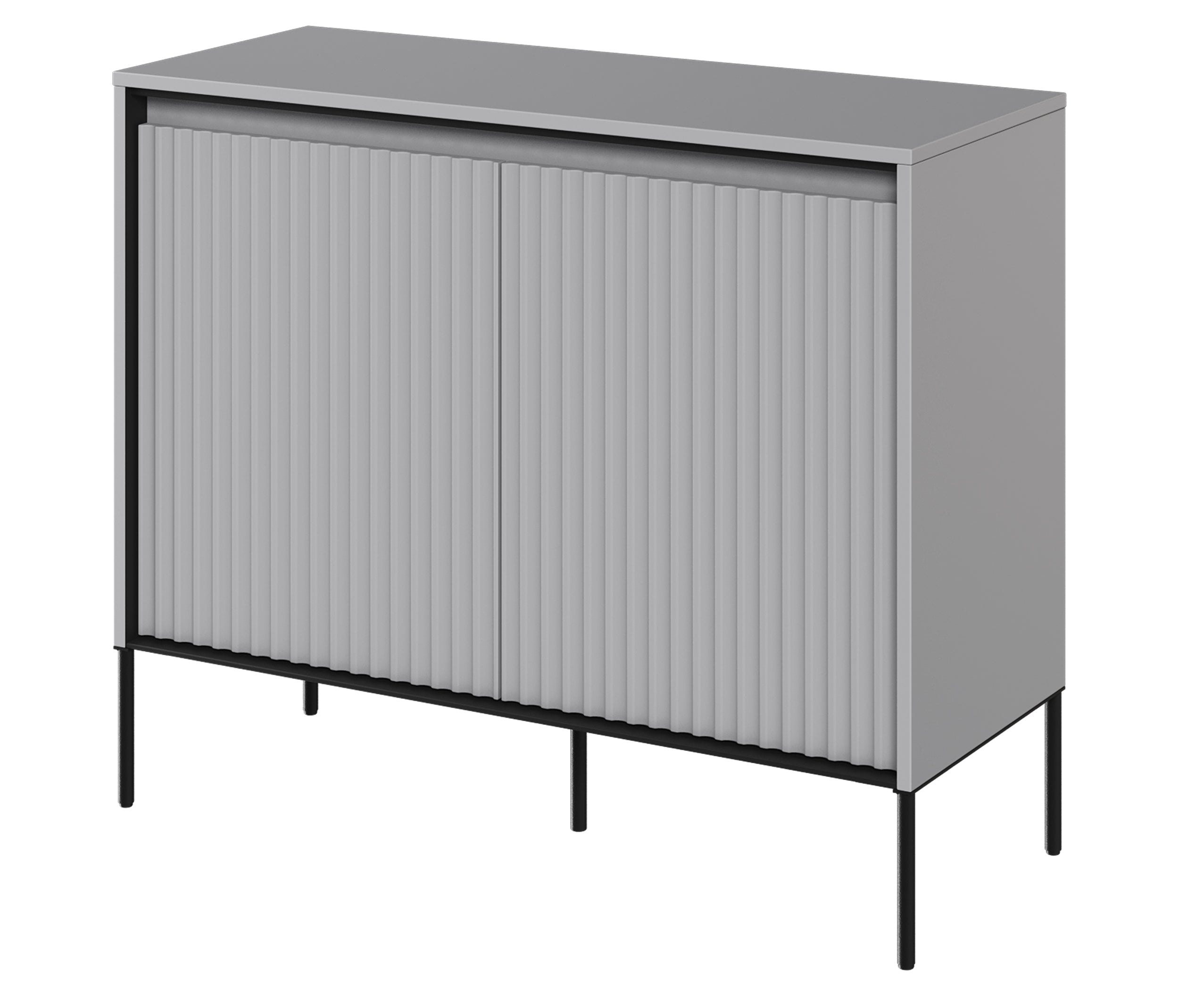Zweiturige Kommode Trend 98 cm mit LED Grau