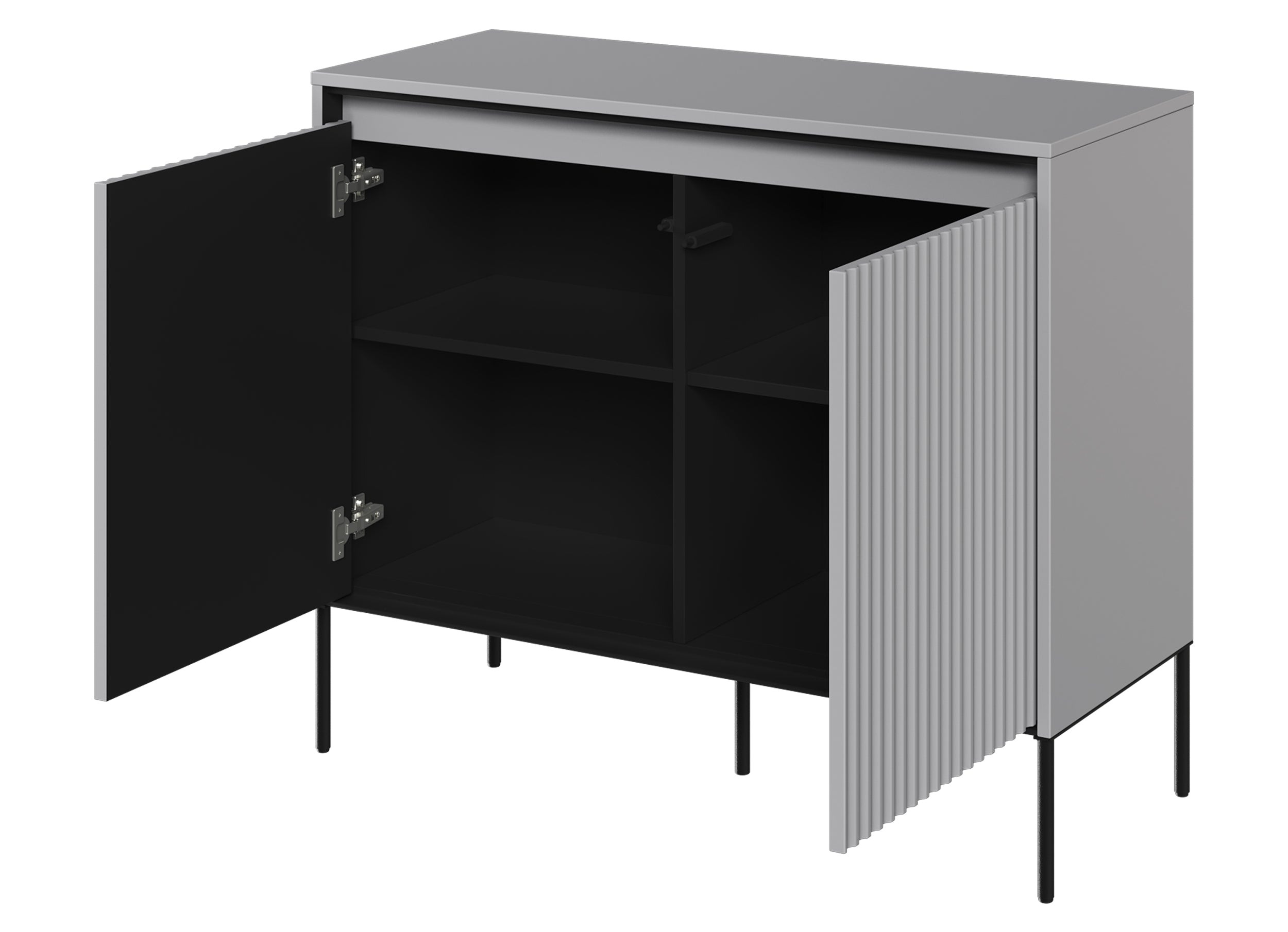 Zweiturige Kommode Trend 98 cm mit LED Grau