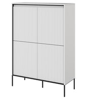 Vier­türige Kommode Trend, hoch 98 cm, mit LED, Weiß