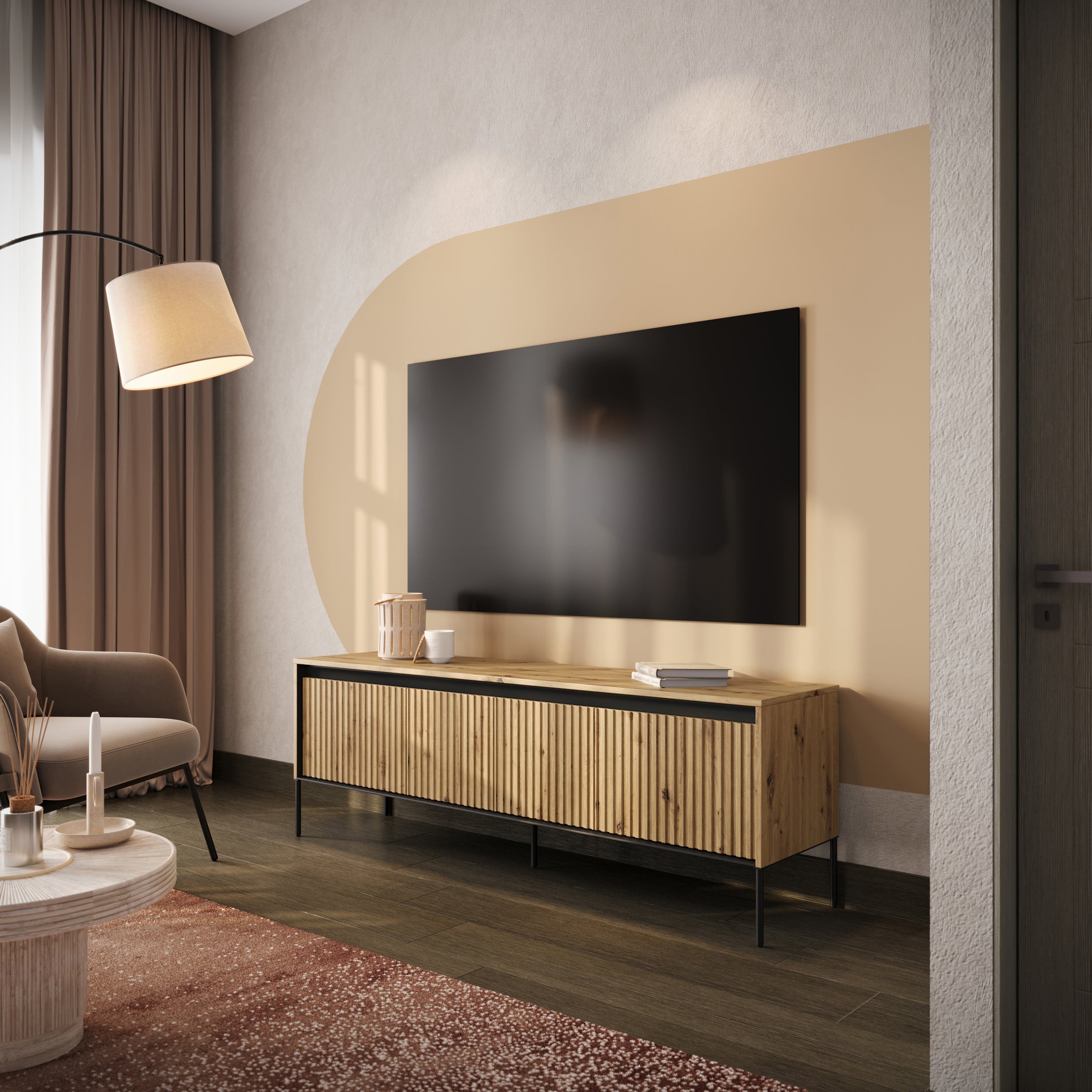 TV-Schrank Trend 167 cm mit LED Artisan Eiche