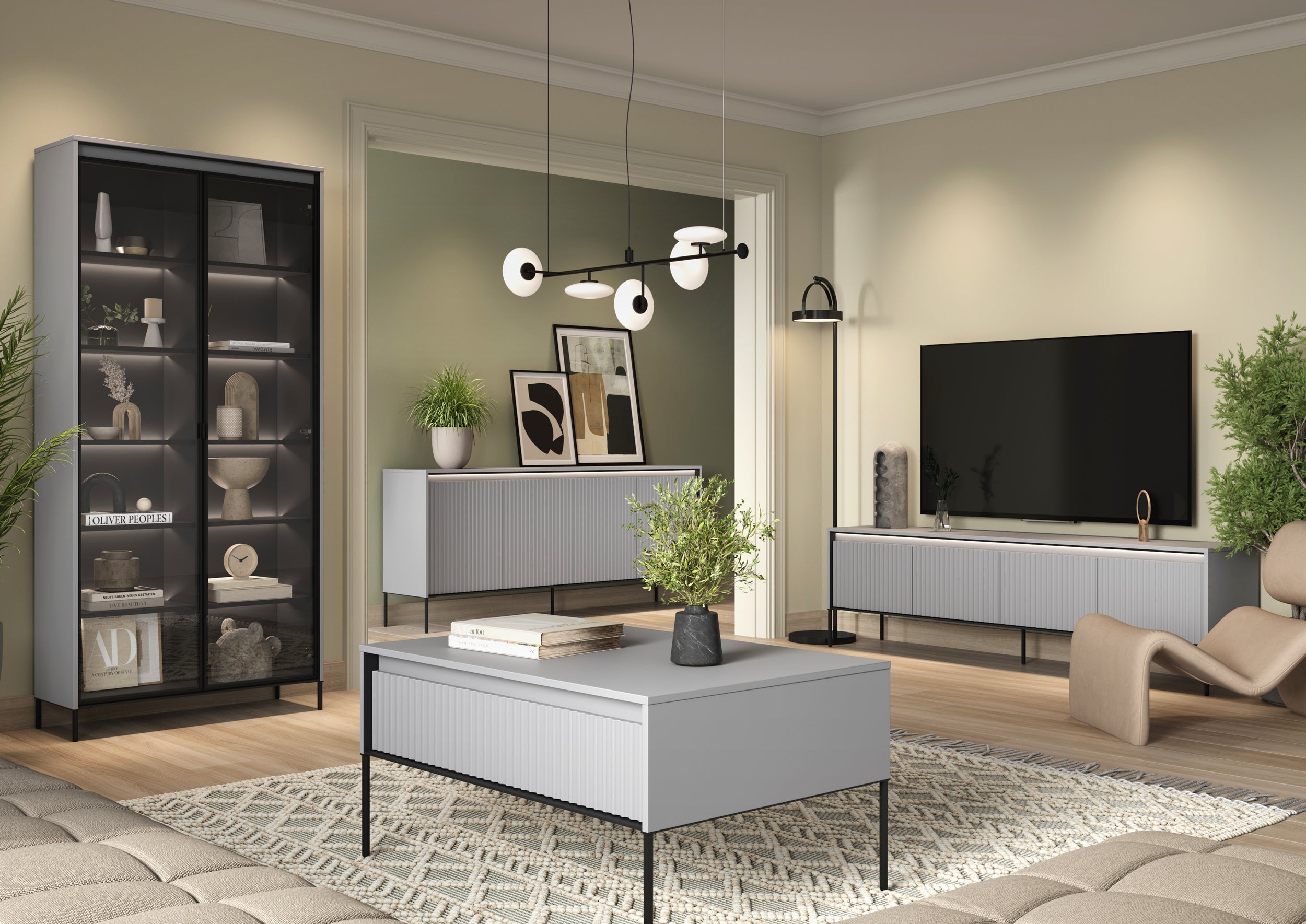 TV-Schrank Trend 167 cm mit LED Grau