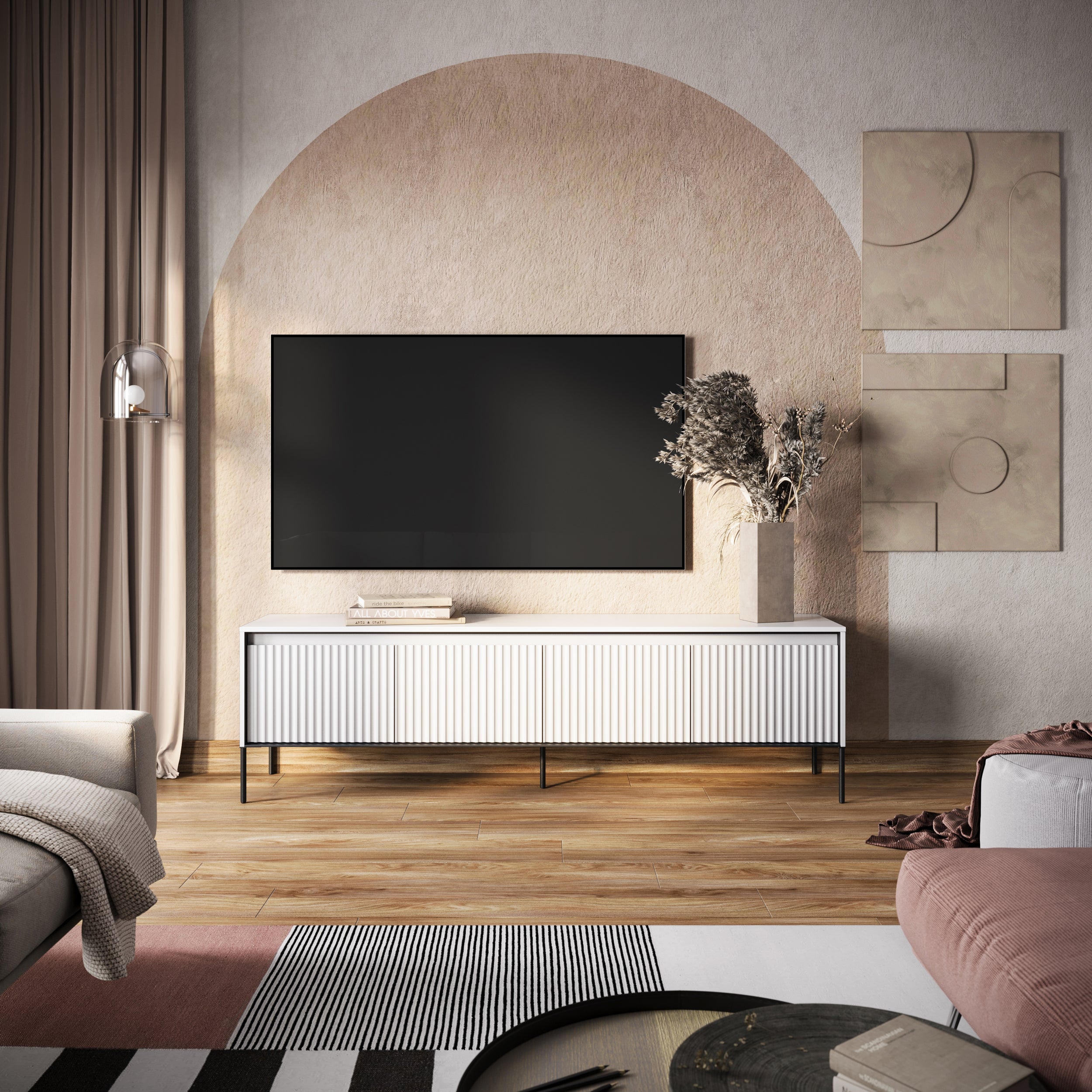 TV-Schrank Trend 193 cm mit LED Weiß